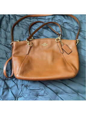 Women's Coach Brown Leather Satchel Handbag One Size